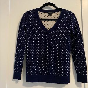 Club Monaco Italian Yarn V-Neck Sweater , polka dot